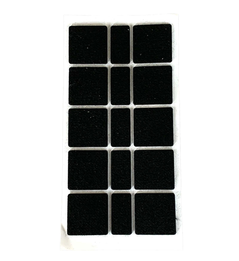 Meubelvilt/Plakvilt Sterk Zelfklevend | 4x4cm + 2x4cm Rechthoek & Vierkant | 15 Stuks zwart